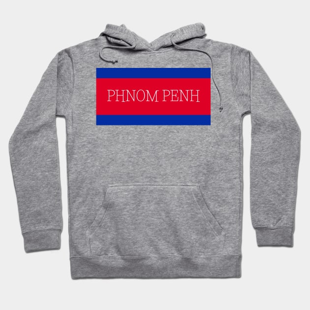 Phnom Penh City in Cambodian Flag Colors Hoodie by aybe7elf